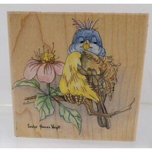 Bluebird w Apple Blossom Stamp #60042 ©Carolyn Shore Wright Stamps Happen Inc US